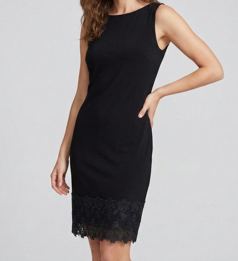 Eliza J. Size 8 Special Occassion Black Sleeveless Dress Poly Spandex and Lined